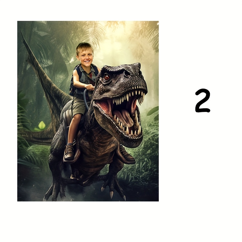 TEMU 2d Flat, 2d Flat, Personalized 2d Flat Unframed Customizable Dragon Riding Personalized And Dragons Canvas Wall Art, Poster And Print, Artwork