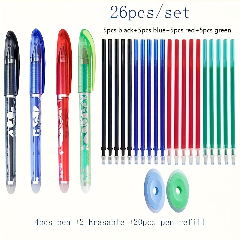 TEMU 26 Penne Gel Cancellabili, Penne Gel Multicolore Cancellabili, Penne a Base Cancellabili con Calore