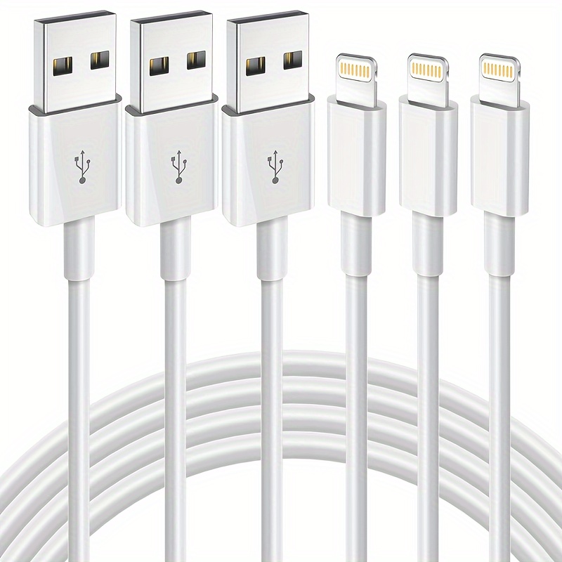 

3packs/1pack 10ft/3m For Fast Charging Cable, Usb Charger Cord Data Sync Transfer Lead Compatible With 14 13 12 11 Pro Max Xr Xs X 8 7 6 Plus Se And More
