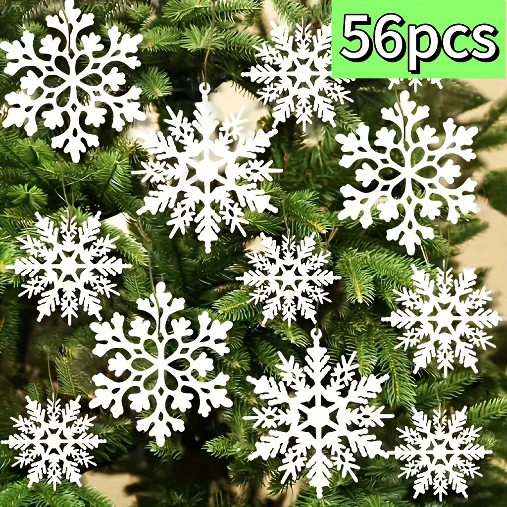 TEMU 56 Decorazioni Romantiche Bianche a Forma di di per Albero di Natale - per Decorazioni Natalizie e Festive, Feste di Compleanno, Decorazioni per