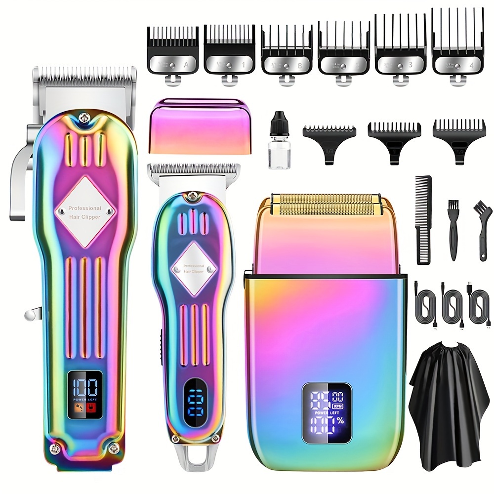 

Hair Clippers For Men 0 Gapped T-blade Trimmer Rechargeable Foil Shavers Professional Hair Cutting Kit (four Colors Available)