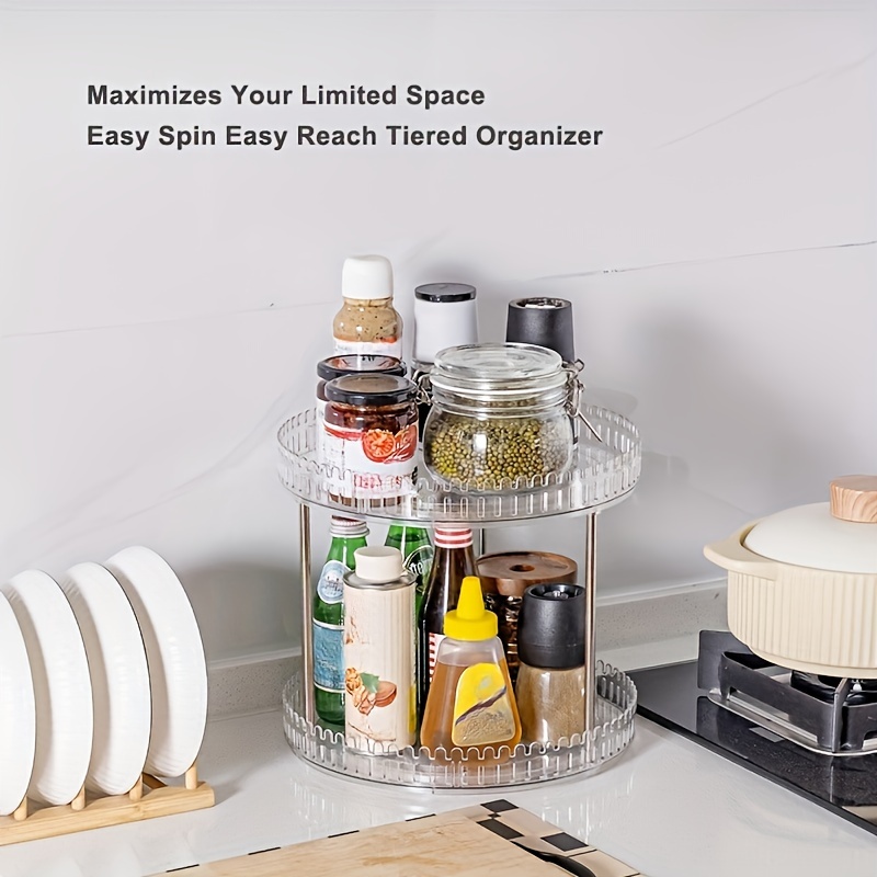 3-tier lazy susan turntable organizer 10.6 inch rotating 
