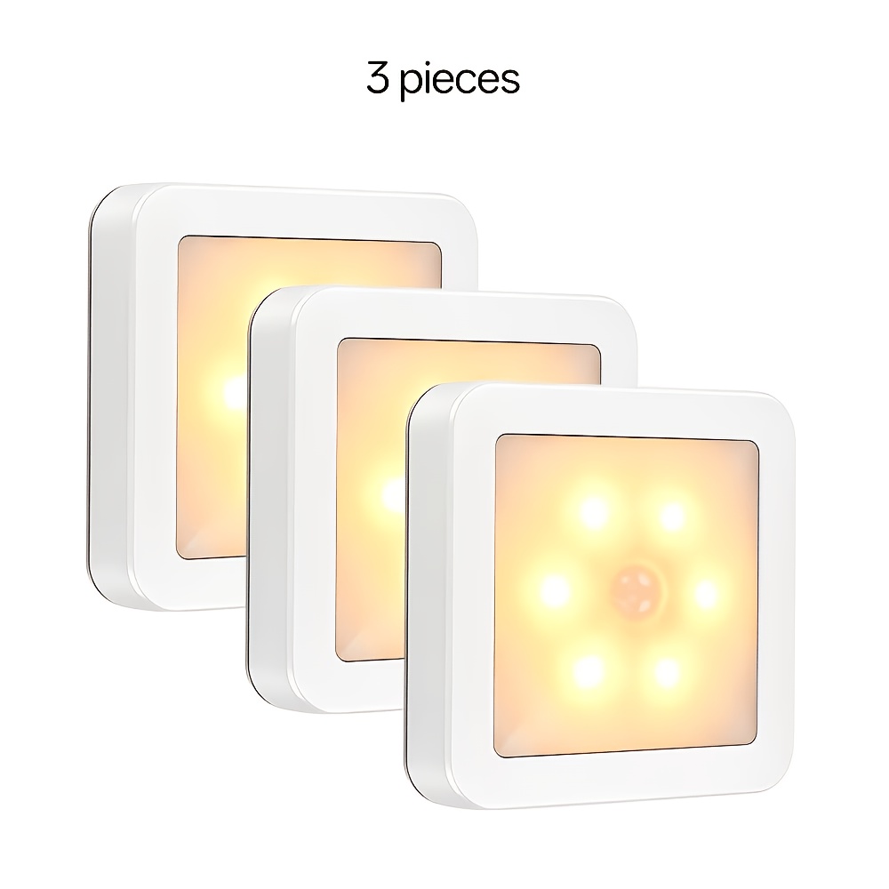 Image of 3pcs -sensing Led Lamp. Motion-sensing Function, And . Suitable For Floor-standing, Ceiling-mounted Or Wall-mounted Use. Compatible With , Staircase, Living Room, And Other Home Lighting.