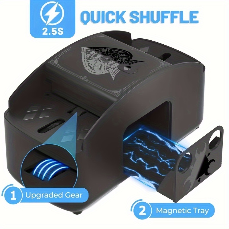 

1-2 Sets Automatic Electric Shuffling Machines, Usb/battery Powered, Low-noise, Ideal For Family Gaming Nights Or - Black, Fully Automatic, Suitable