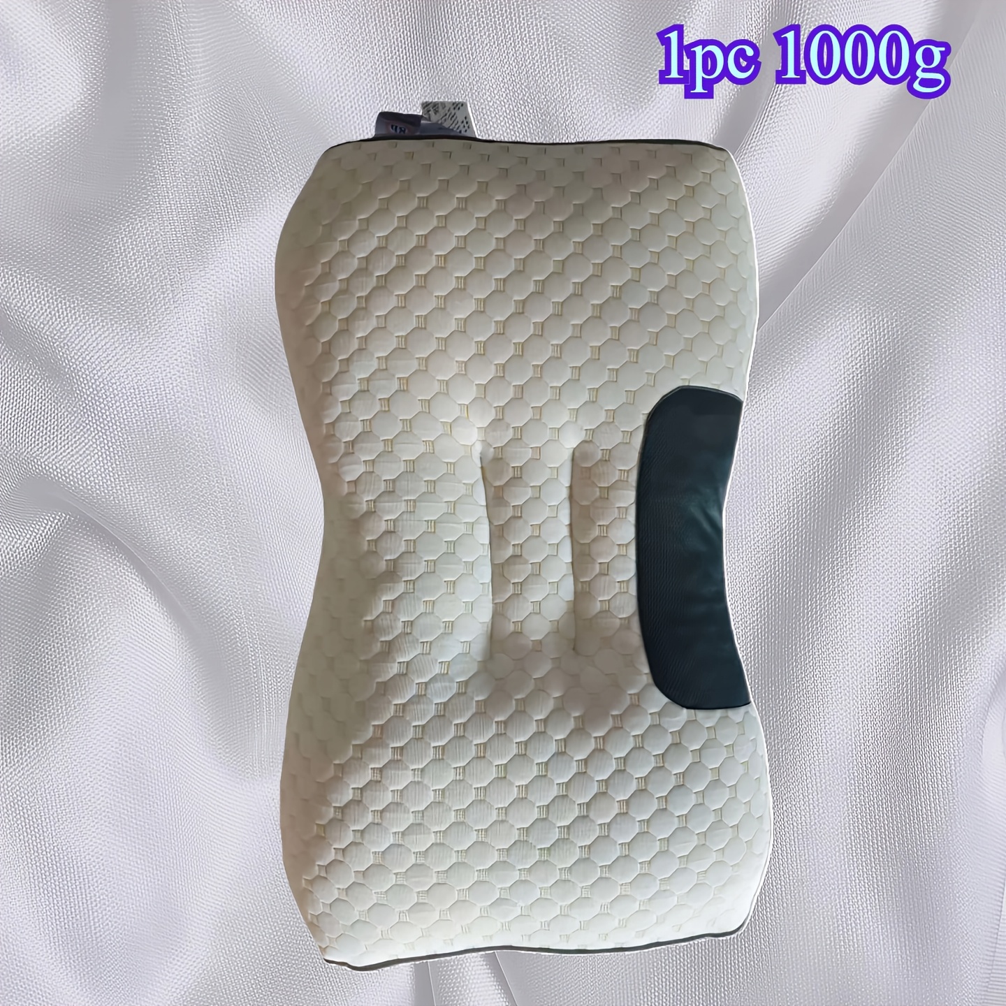TEMU 1pc Cervical Pillow, Aids, Neck Pillow, Net Weight 1000g, Suitable For Side And Back Sleeping, High-density Core, Anti-allergy Polyester Cover,