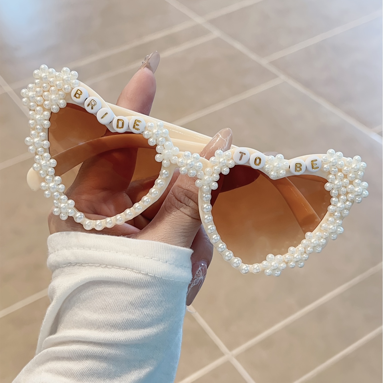 

Bride To Be Cat Eye Glasses With Pearl And Flower Embellishments - , Carnival/mardi Gras/masquerade