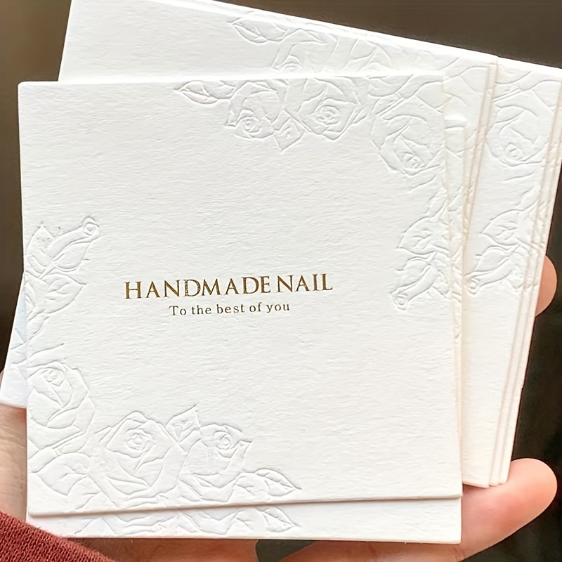 

20pcs Handmade Press On Nail Practice Display Card Stand, Empty Thickening Manicure Fake Nails Display Paper