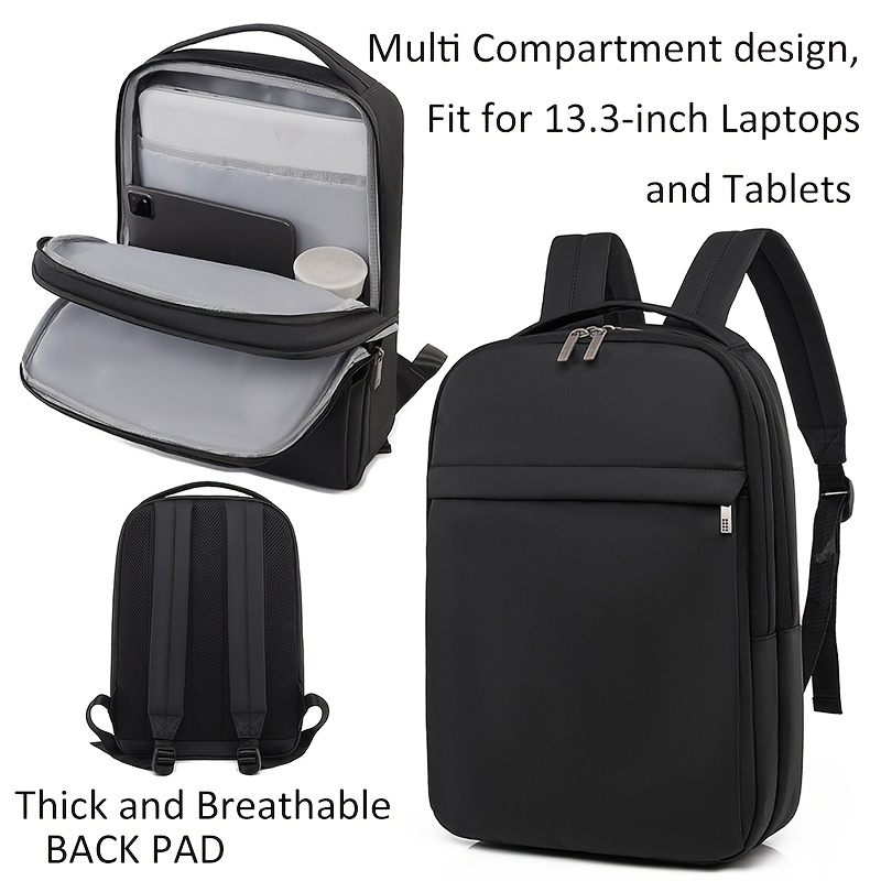 durable   black 14 inch laptop backpack for   multi compartment travel   with tablet sleeve adjustable straps breathable honeycomb back pad lightweight business commuter bag for work     teens