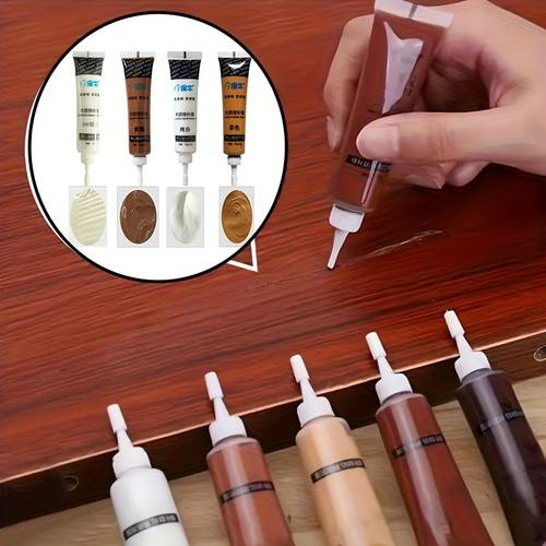 kit de reparación de madera de 4 piezas, pintura para reparar madera, puede arreglar cualquier mueble de madera y manchas de madera, para cubrir arañazos de la superficie, para pisos de madera, mesas, relleno de pintura para muebles en , gabinetes, puertas, chapas, un gran regalo