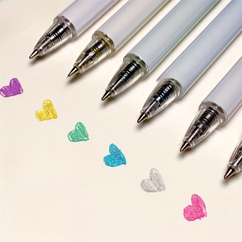 

6-piece Sparkling Glitter Gel Pens, 0.7mm Fine Point, Retractable & Erasable Ink - Smooth Writing For Notes, Journals & Art Projects - Ideal Office & School Supplies