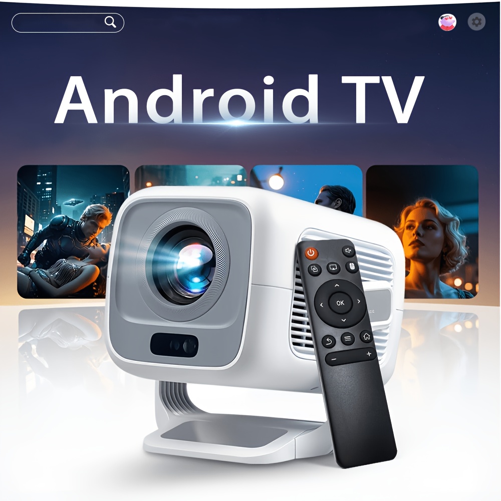 [auto Focus & 520ansi] Mini Projector Native 1080p Fhd Support 4k Portable Projector With Wifi6 And Bt5.4 Built-in App 180° Adjustable Auto Keystone, Compatible With Phone/laptop/usb, White