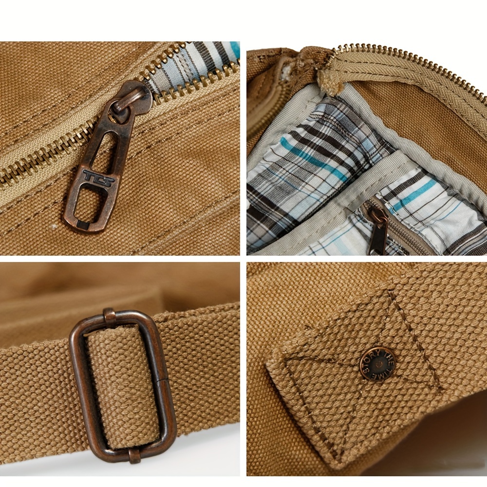 Borsa In Tela Unisex Joytea, Grigia, A Tracolla E A Mano, Stile Retrò, Grande Capacità - 3