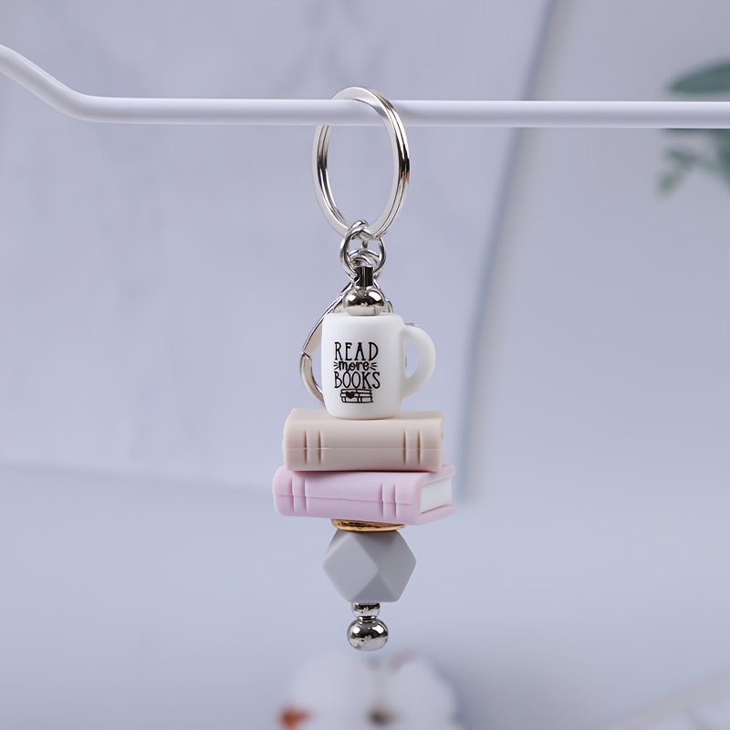 TEMU A Detachable Keychain Featuring An , A Book, And A Cup, Perfect As A Backpack Accessory Or Car Keychain, Ideal For Back-to-, Graduation, And Teacher's Day Gifts
