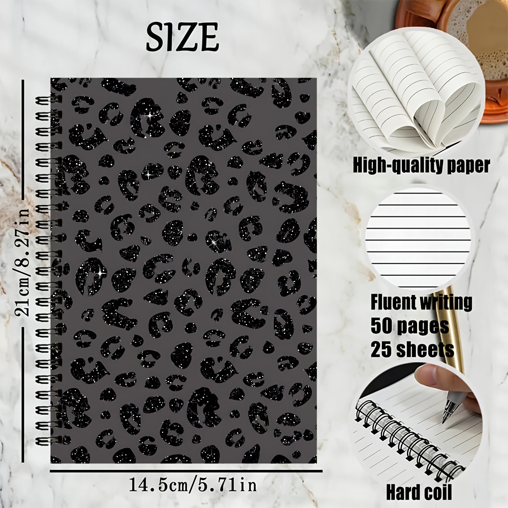 TEMU 1pc Retro A5 Spiral Notebook With Print Cover - Lined Pages Suitable For School, Journaling, Travel, Journaling, Student Supplies, Compact