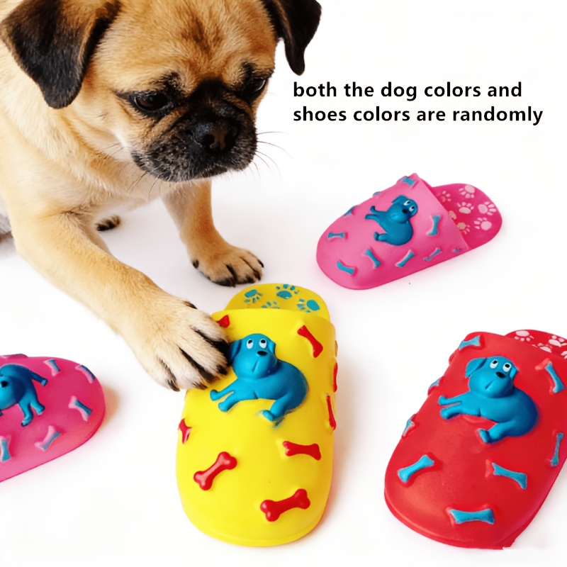 E-shop Geräuschmachende Hausschuh-Spielzeuge für Welpen, Hauskatzen Hunde, bunte interaktive Quietsch-Kauspielzeuge für Hunde, Schuh-Spielzeuge für