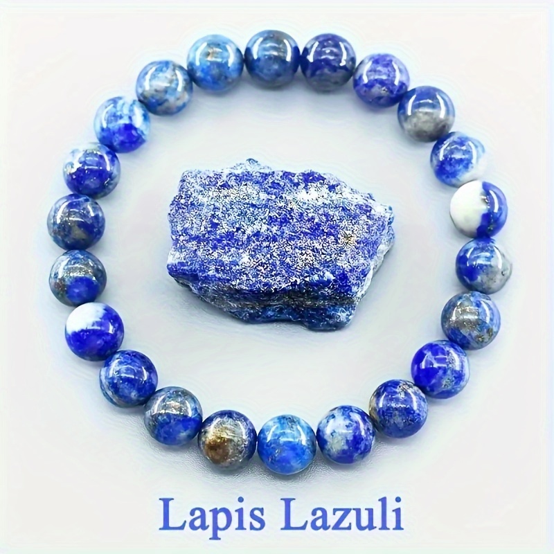 

Vintage Lapis Beaded Bracelet, Simple Cord Stretchable Jewelry For Women And Men, Ideal For And Gift-, Accessory, Christmas Holiday