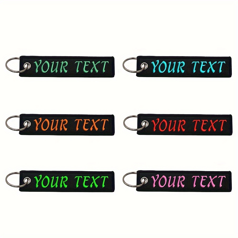 

Customizable Embroidered Keychain - Double- Personalized Keyring For , Luggage, And -