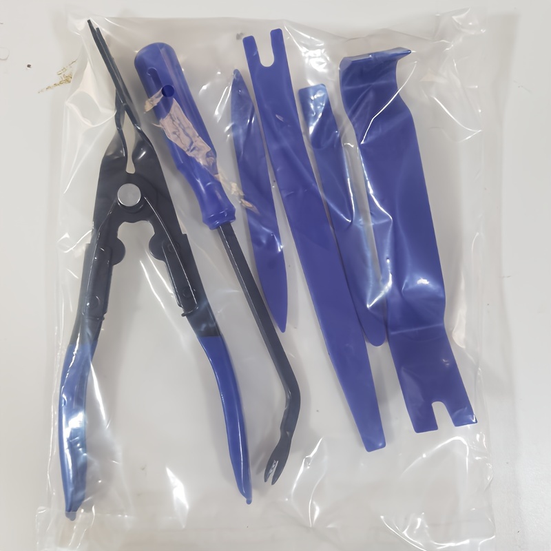 TEMU 6pcs/set Auto Trim Removal Tool Set, Plastic Pry Tool Kit, Auto Trim Tool, Prying Tool, Car Door Panel Clip Revmoal Tool, Fasteners Remover