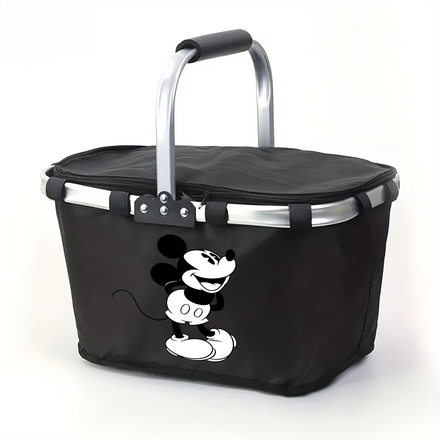 E-shop Minnie faltbarer leichter Outdoor-Aufbewahrungskorb, multifunktionale isolierte Kühltasche, großes Fassungsvermögen, Reißverschluss mit