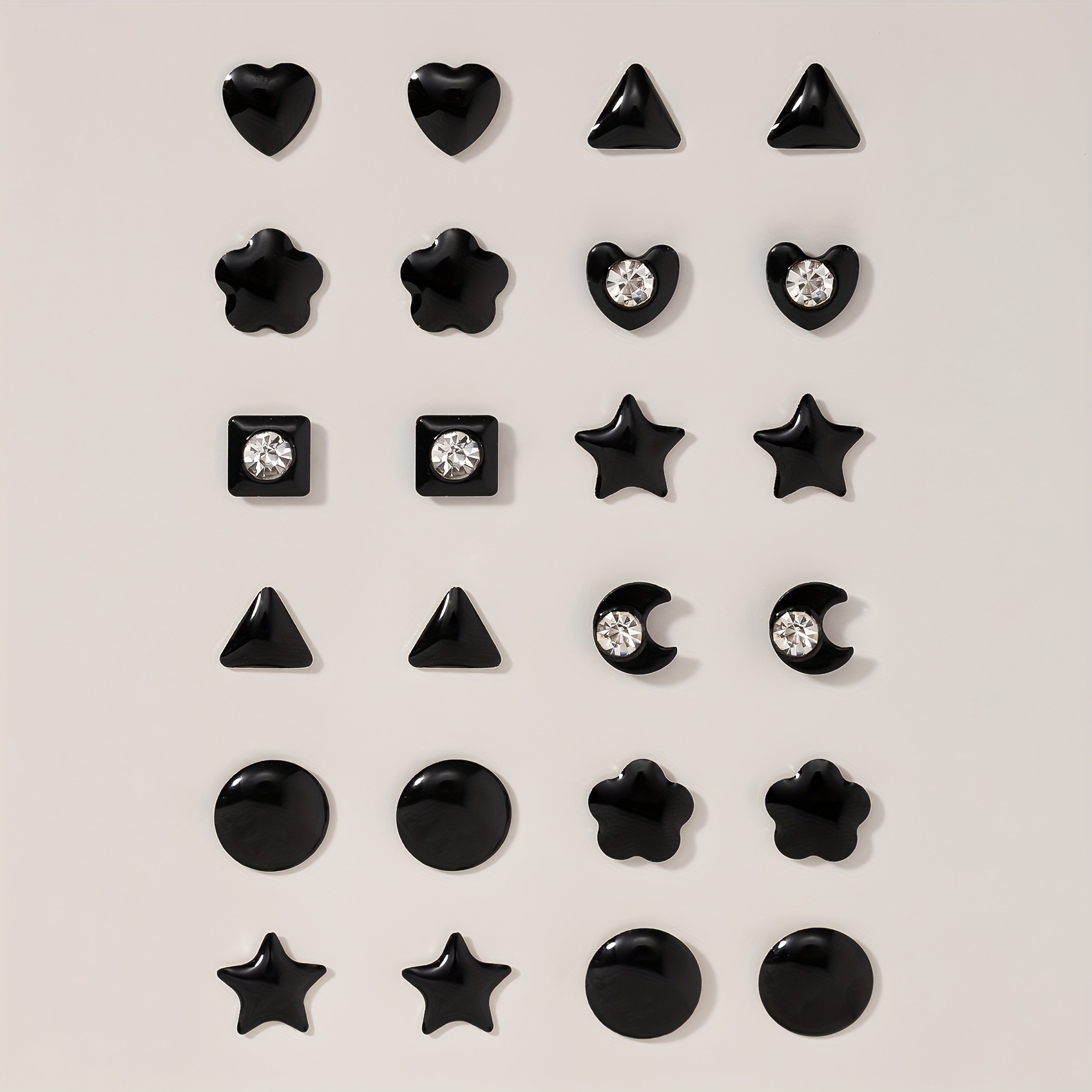 Image of A Set Of 12 Pairs Of Stylish And Simple Geometric Pattern Stud Earrings In Styles, Suitable For Daily Wear, A Large Multi-piece Set For Women