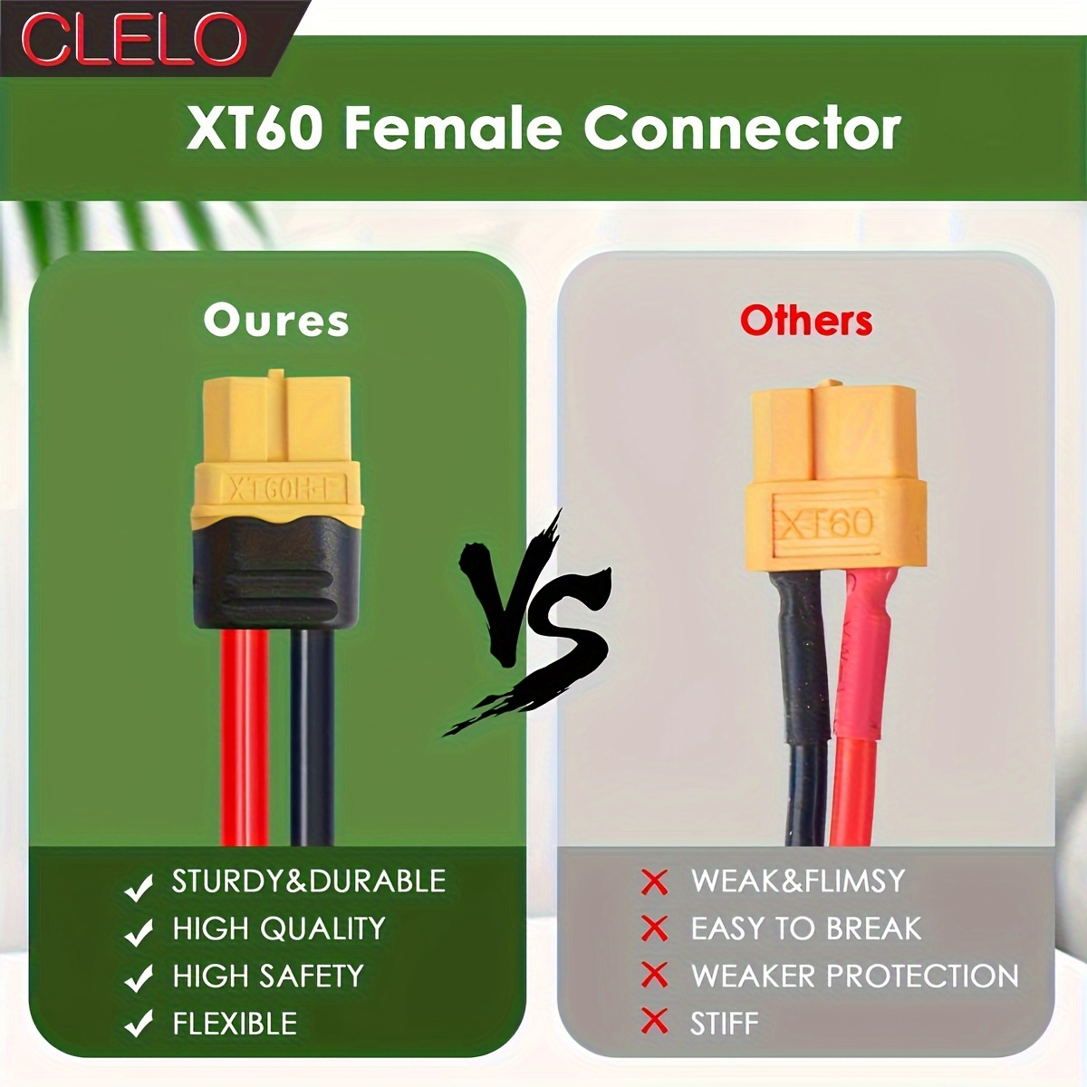PETCHOR 10AWG XT60 Extension Cable 20FT, Heavy
