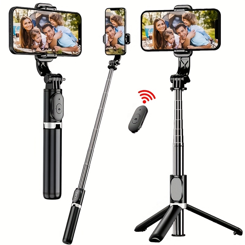 item picture 40 Inch Retractable Selfie Stick Professional Floor Tripod For Live Streaming, With Wireless Remote, 360° Rotation, Stable Anti-shake Design. Ideal For Travel Vlogs & Outdoor Live Streaming. Compatible With for iphone/Android Smartphones