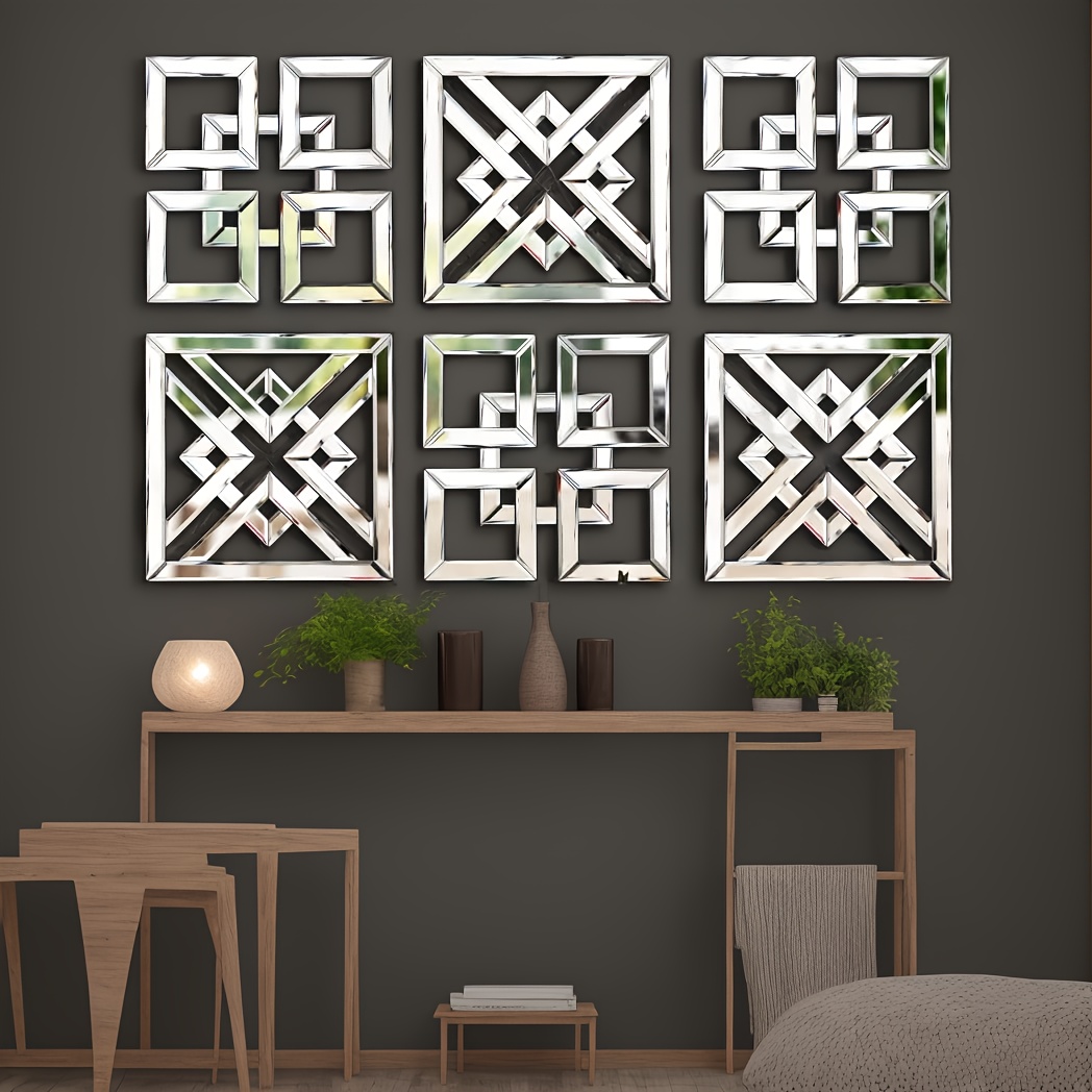 silver  ed wall decoration 40 64 x 40 64 cm decorative   modern stylish diy wall mounted     decorative   with a vintage touch for chic room decor and home   0