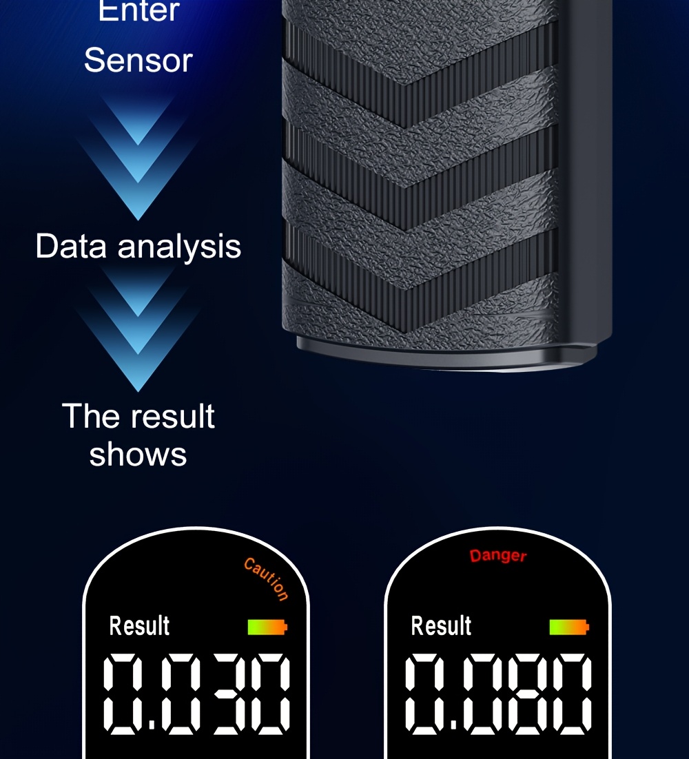 Digital Automatic Alcohol Tester, Professional Breath Alcohol Detector, Rechargeable Breath Alcohol Measuring Device, Alcohol Measurement Tool with LCD Display, Accurate And Sensitive, Continuous Monitoring