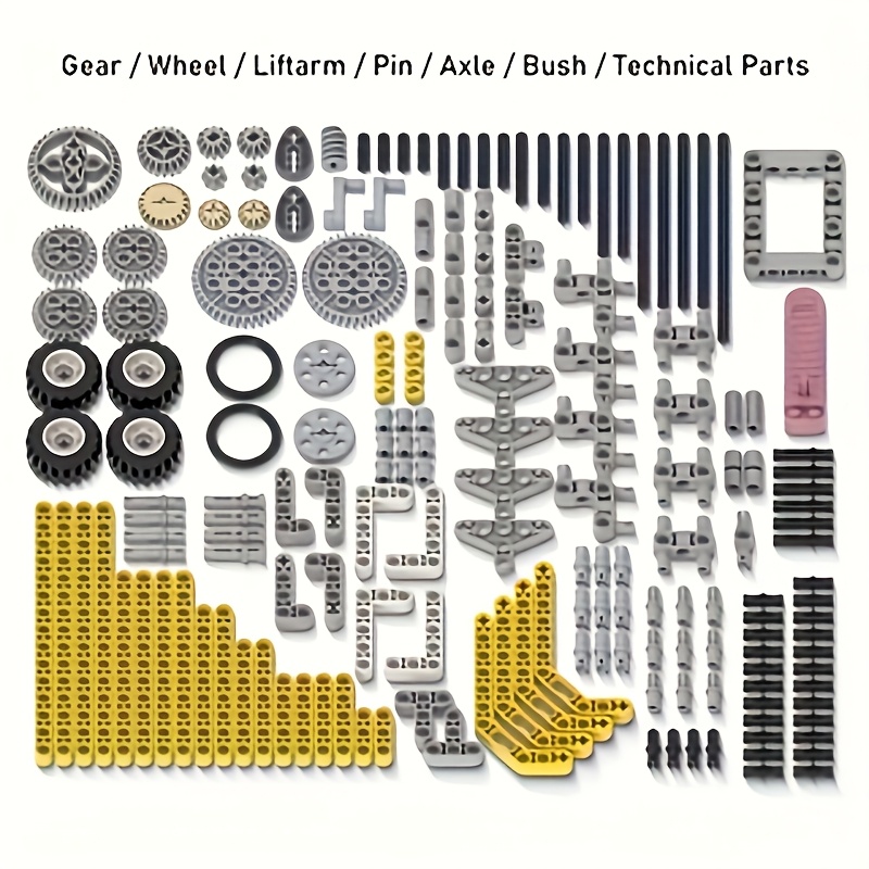 A Set Of 190pcs, This Mechanical Gear Combination Kit Includes Technical Building Block Components For Puzzle Toys, Compatible With Block Sizes, And Features Moc Modification Parts