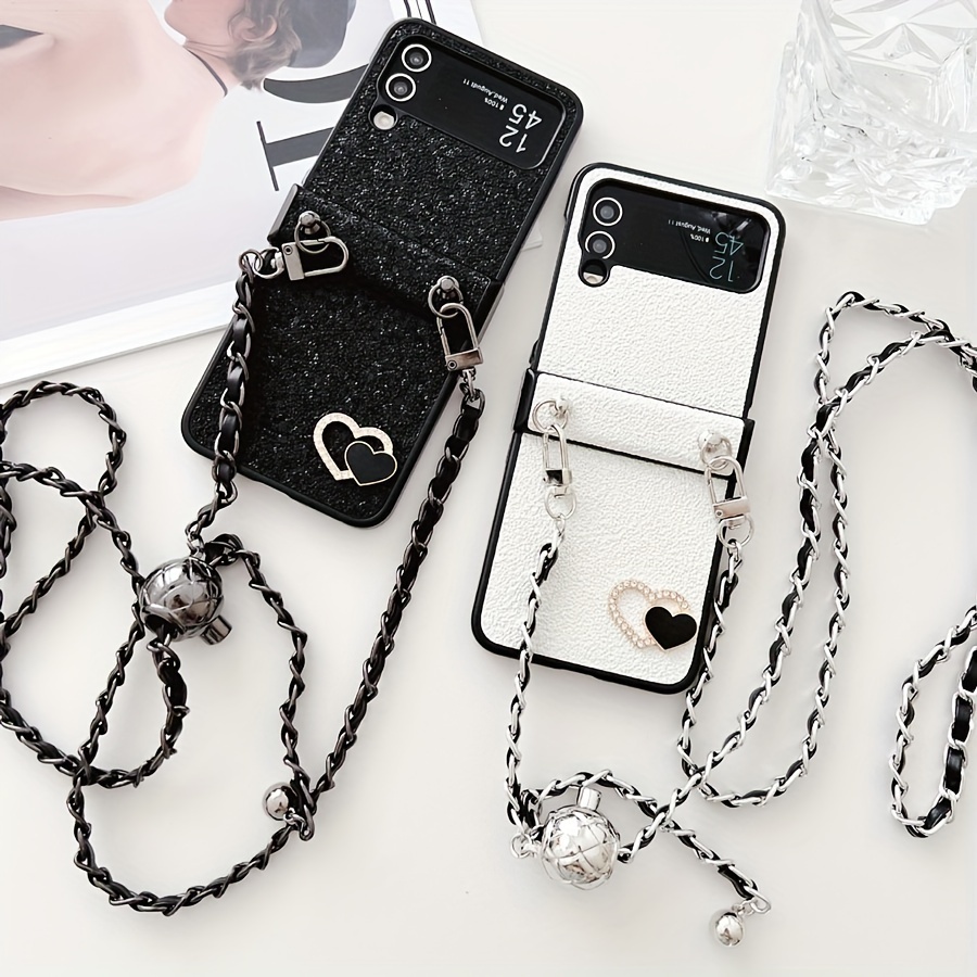 phone case black white hand chain flip 6 5g - Temu