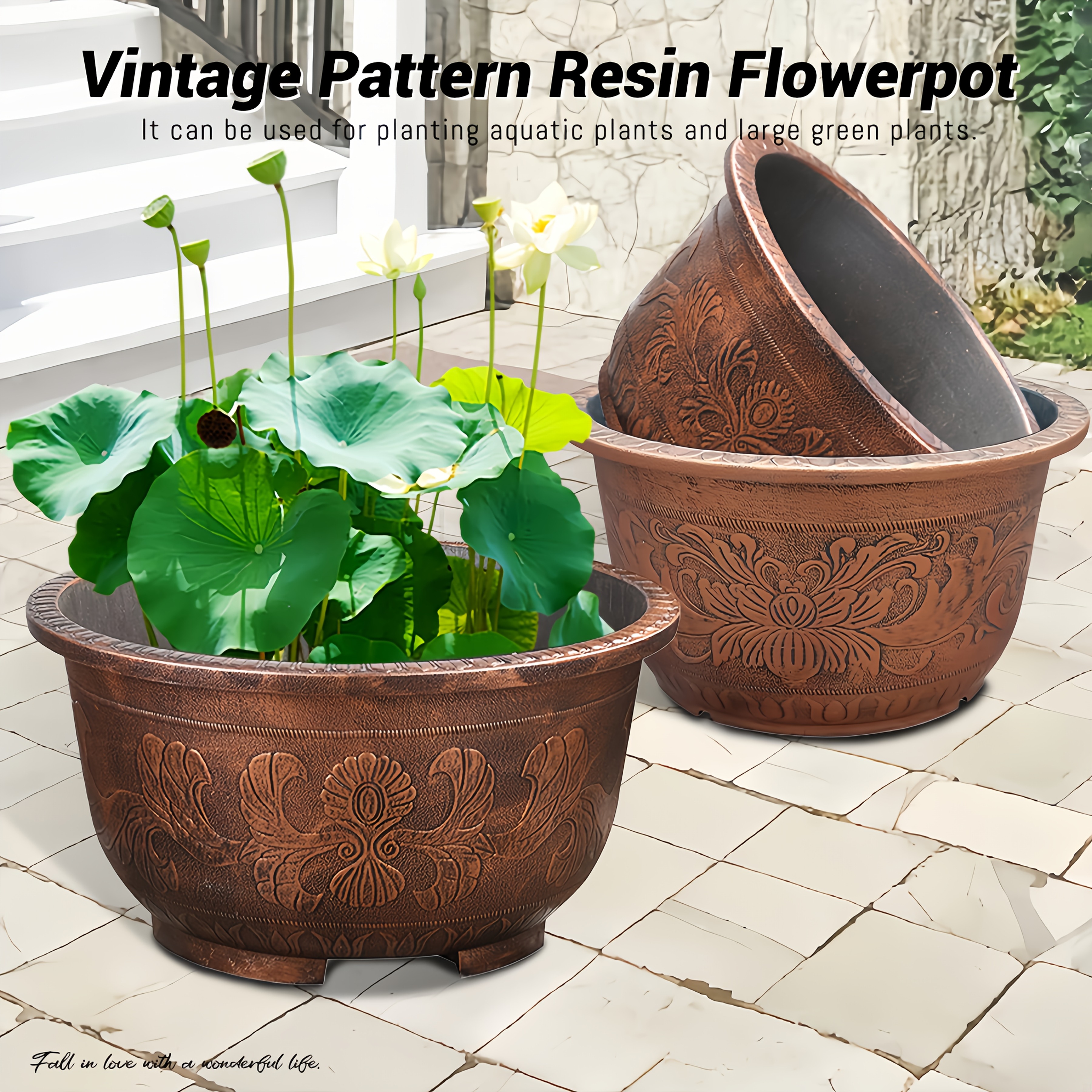 resin large planters sold on Temu United States