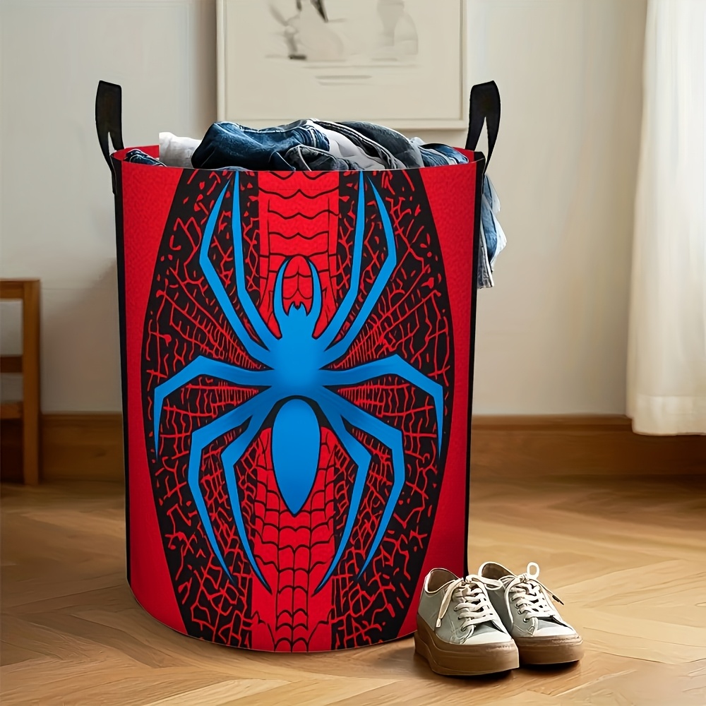 TEMU Panier à linge 1 pièce sur le thème de avec motif de et noire - Étagère ronde spacieuse adaptée pour , les couples, les appartements, panier de