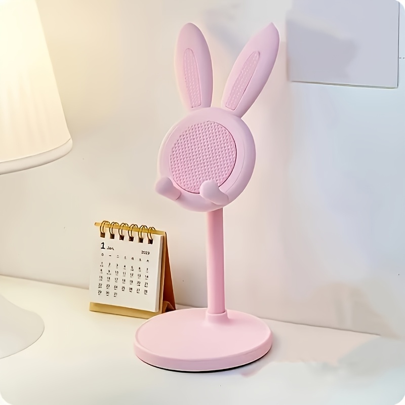 TEMU Christmas, Halloween, Easter Bunny Phone Stand - Cute With Bunny Ears, Adjustable Height 0°-90°, Durable Abs Material, Smart Phone Desktop
