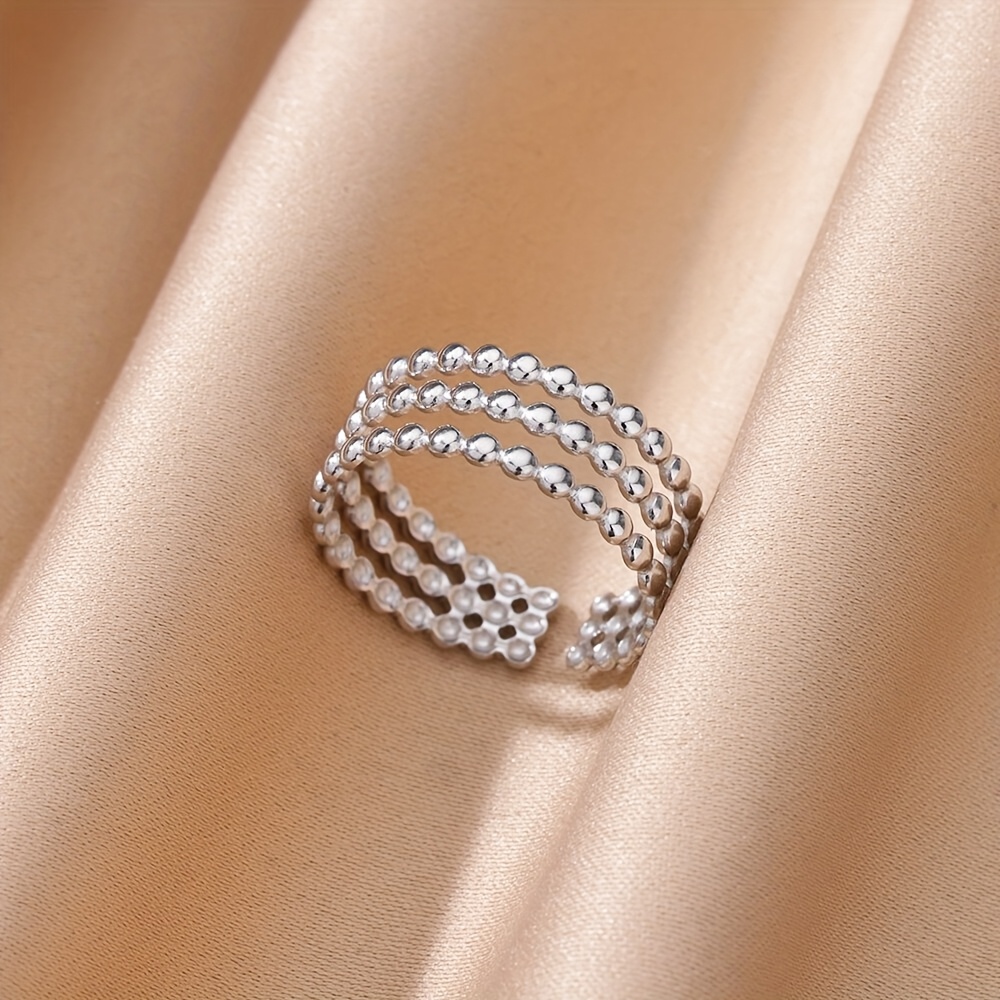 TEMU 1pz anello in acciaio inossidabile elegante e minimalista, per decorazione quotidiana e festiva, decorazione vintage , regalo da donna