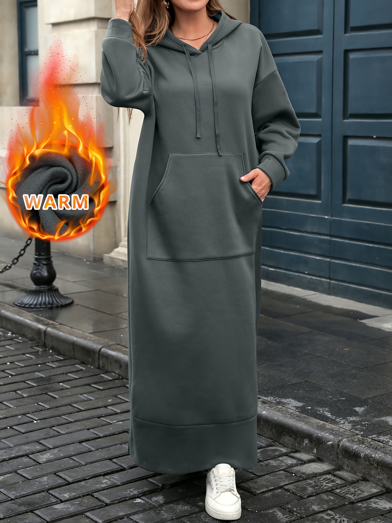knee length dresses for ladies Tayla Hoodie Sweatshirt Dress main image 1