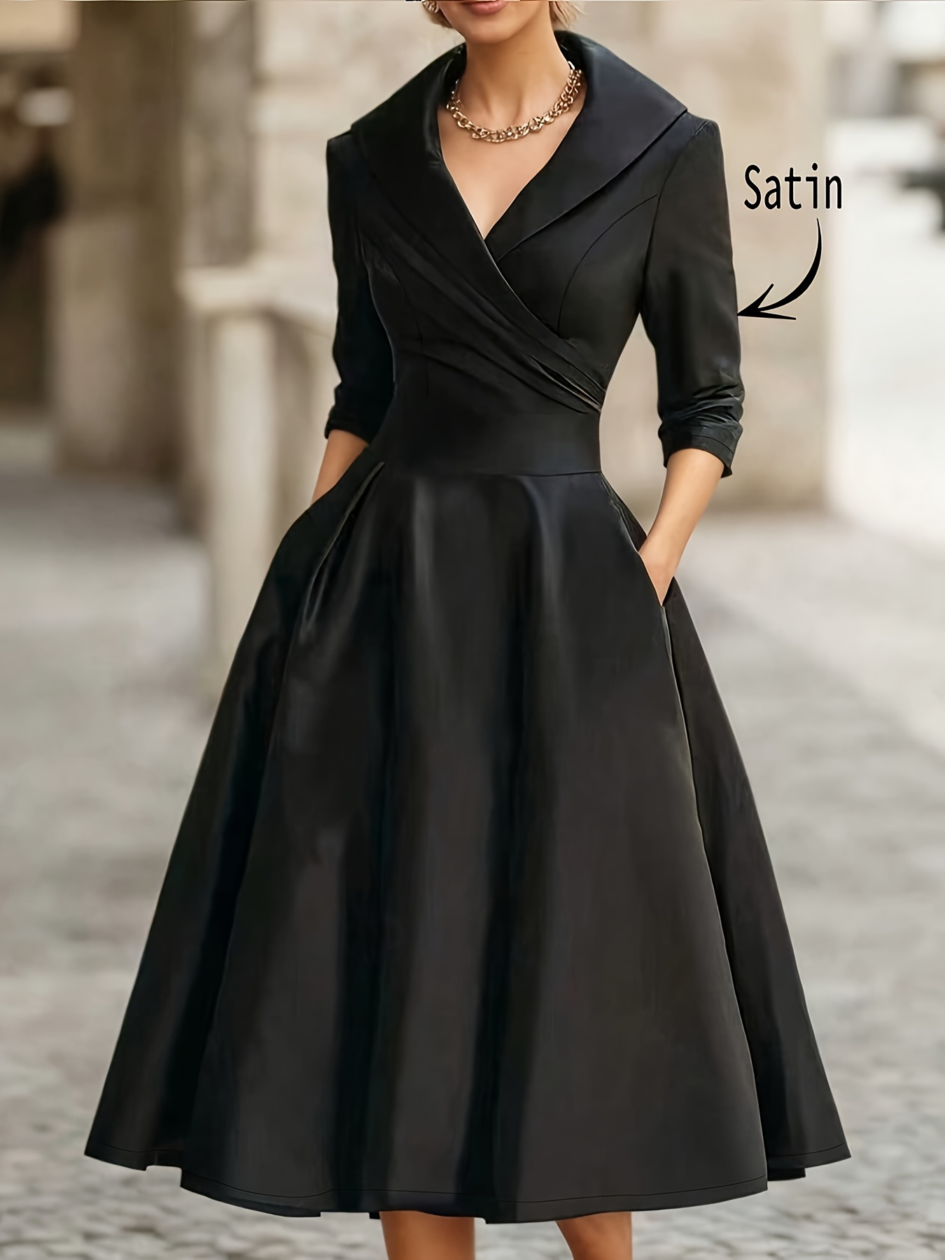 formal womens dresses with sleeves A-line Red Modest Satin Simple Elegant Side Slit Prom Dresses Online P –  bridalsew