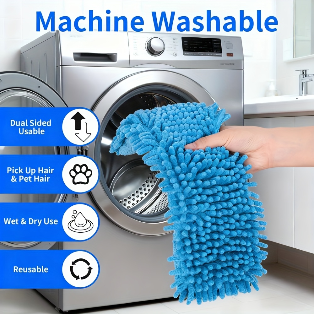 360 rotating mop with extension poles adjustable length floor cleaner with 2 microfiber and 2 chenille cloths wet and dry mop reusable washable dust mop household cleaning tool suitable for bathroom kitchen wooden floors windows tiles Product details 2