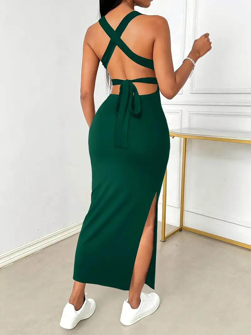 womens backless cross strap bodycon dress solid color - Temu Mauritius womens backless cross strap bodycon dress solid color - Temu Mauritius