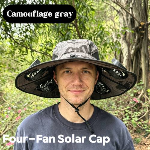 solar powered fan hat with 4 fans sun protection usb charging adjustable speed settings outdoor solar charging with adjustable fan angle features a wide brim for sun protection ideal for summer outdoor activities such as hiking