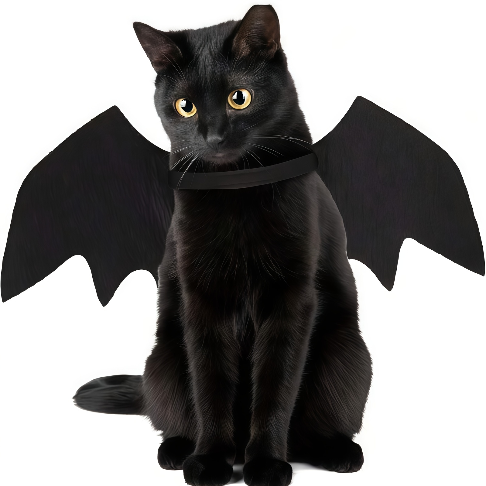 Adjustable Black Bat Wings Soft Polyester Halloween Pet Costume, Perfect for Cats and Small Dogs, Ideal for Role-Playing and Dress-Up Fun