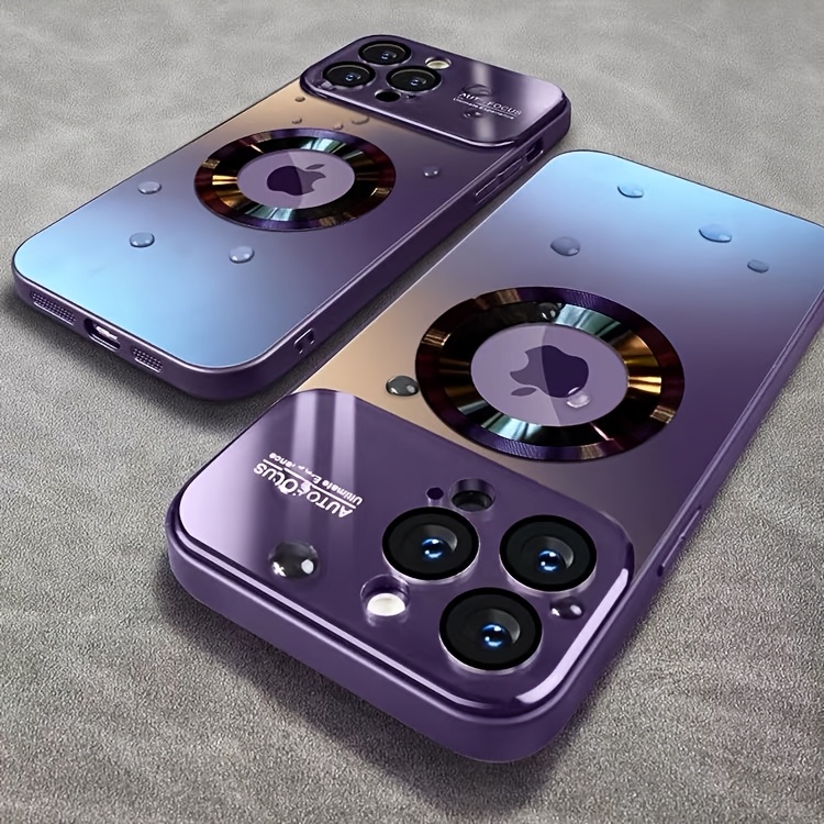 Нов Титаниев Металик Цвят Луксозен Матов Калъф за Iphone17 16 15 14 13 12 11 Pro Max/Plus 17Air с Вградено Безжично Зареждане, Ударозащитен Стъклен Обков за Обектив на Камера