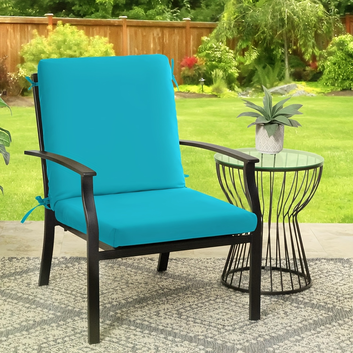 Turquoise Deck Chair Pads Outsunnny 4-Piece Patio Chair Cushions