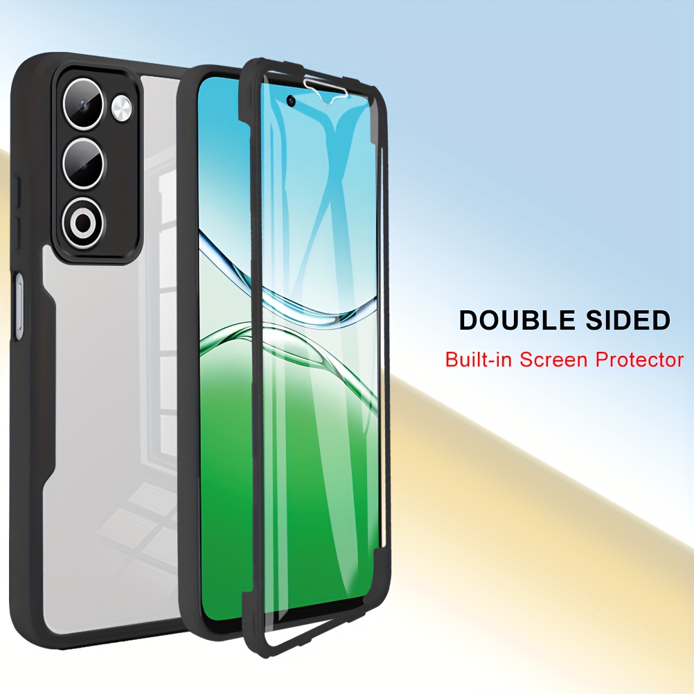 TEMU Phone Case - Clear Case For Oppo A5 5g With Screen Protector, Dual Layer 360 Degree Full -inclusive, Phone Cover For Oppo A5 5g
