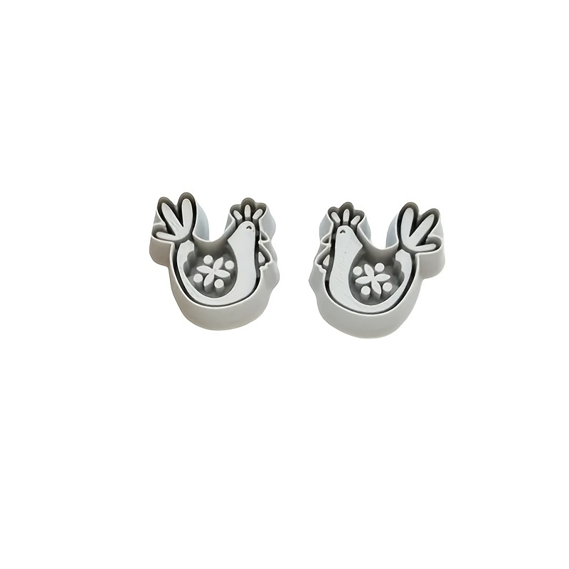 Set Of 2 Scandinavian Chicken Molds | Polymer Clay Cutter | Supplies For Making Earrings And Jewelry, Clay Molds: retailer-supplied image