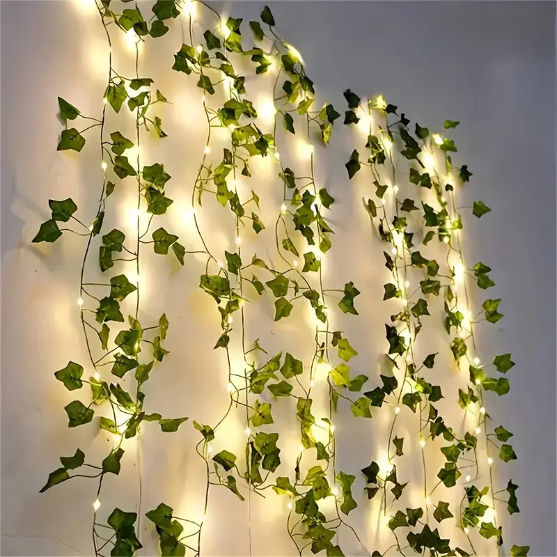KASZOO Guirlande de lierre artificiel à 100 LED avec télécommande - Fonctionne avec piles et USB - 10 m - Pour la maison, la cuisine, le jardin, le bureau, la décoration murale KASZOO Guirlande de lierre artificiel à 100 LED avec télécommande - Fonctionne avec piles et USB - 10 m - Pour la maison, la cuisine, le jardin, le bureau, la décoration murale