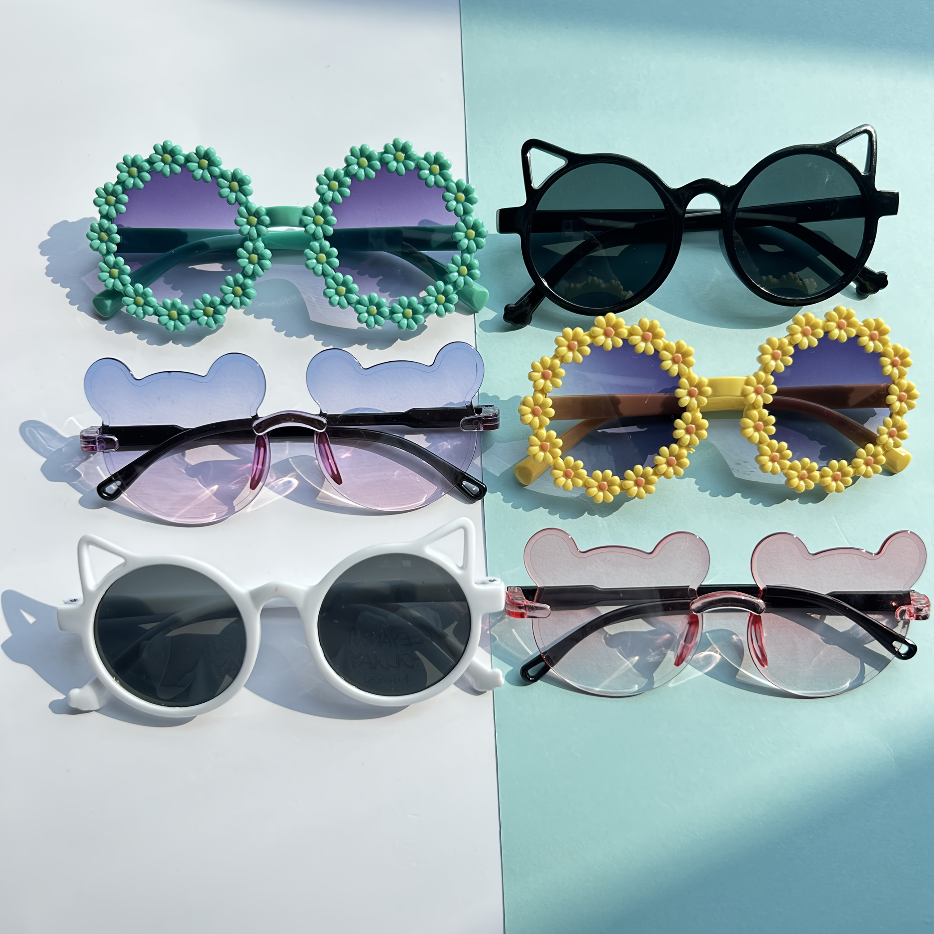 4pcs 6pcs set cute cat eye glasses heart shaped round frames