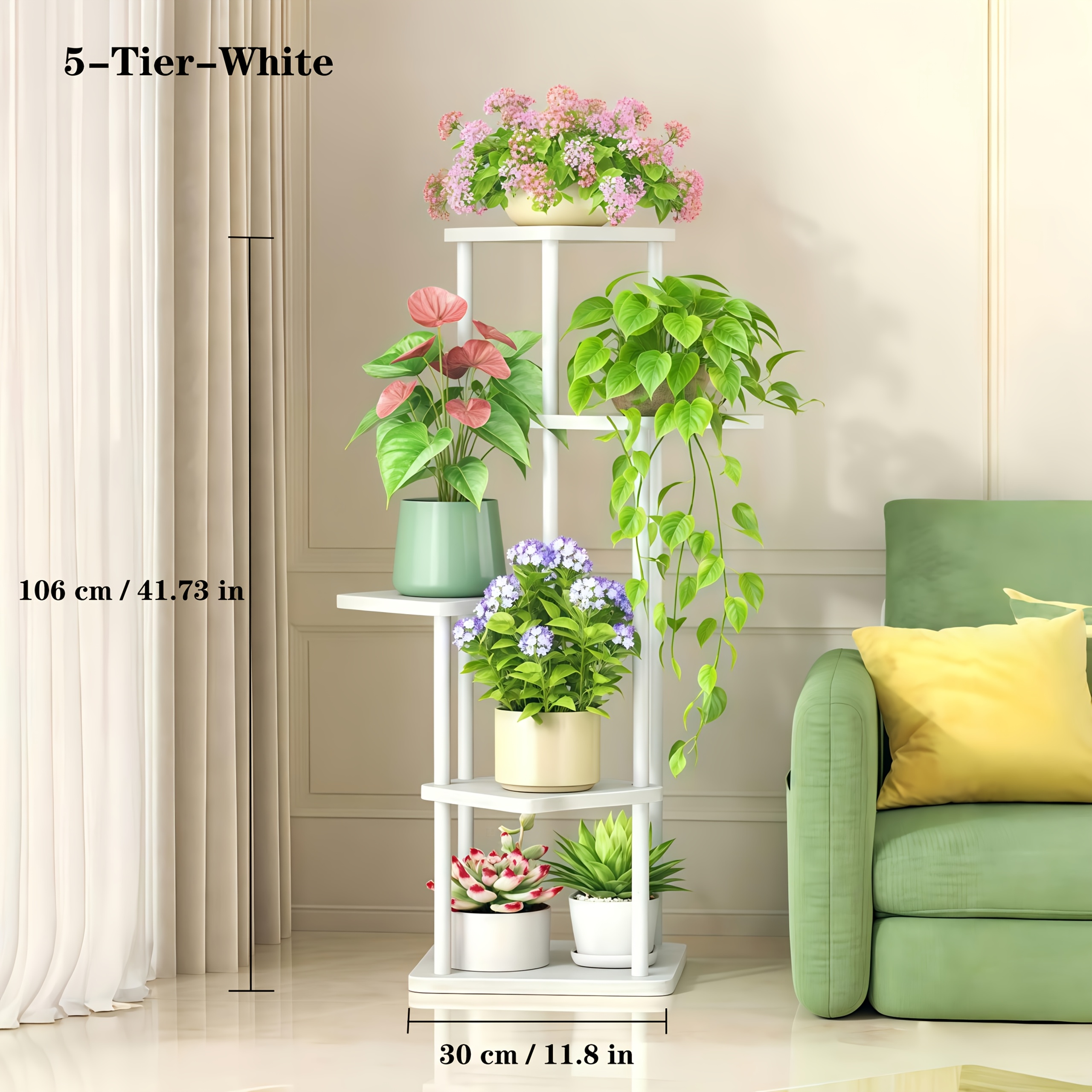 TEMU Support de Plantes en Bois pour Intérieur et Extérieur - Étagère pour Décoration de Patio, Jardin, Balcon. Parfait pour Plantes en Pot,