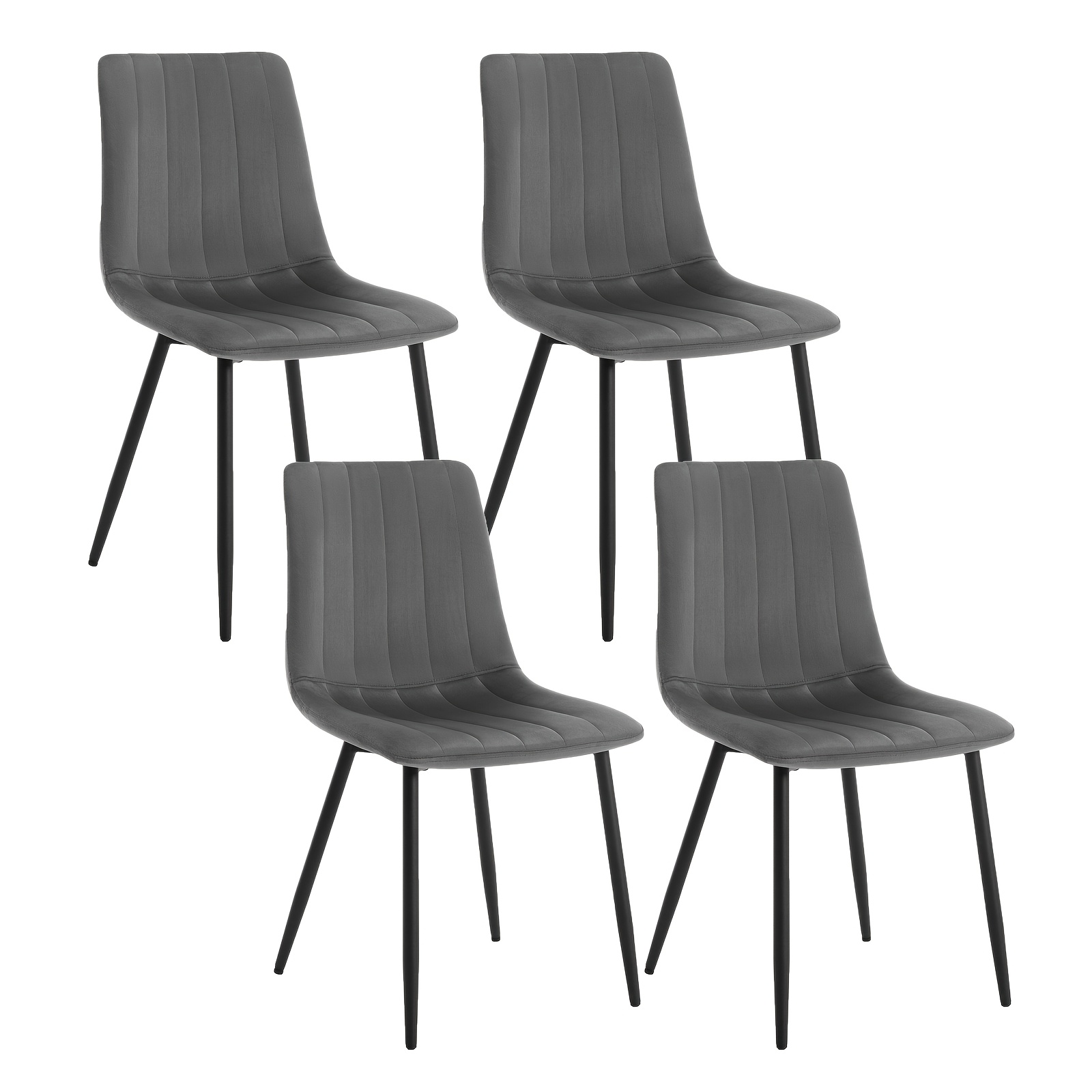 TEMU 4pcs Kitchen Chairs, Dining Chairs, Living Room Chairs, Design Chairs With Backrest And Metal Legs, Velvet Seat Cushions, Furniture For Home,