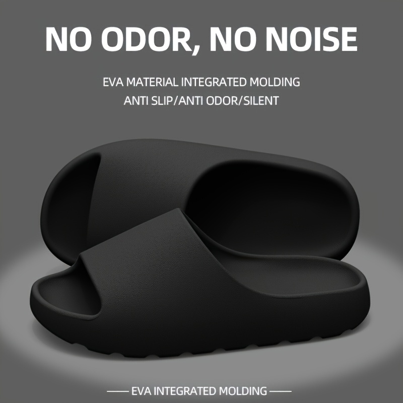 Women'S EVA Slip-On Slippers - Lightweight, Non-Slip, Soft Thick Sole, Casual Height Increase, All-Season Indoor Shoes, Black, Comfortable House Slippers | Soft Thick Sole Slippers | Slipon Comfort, House Slippers