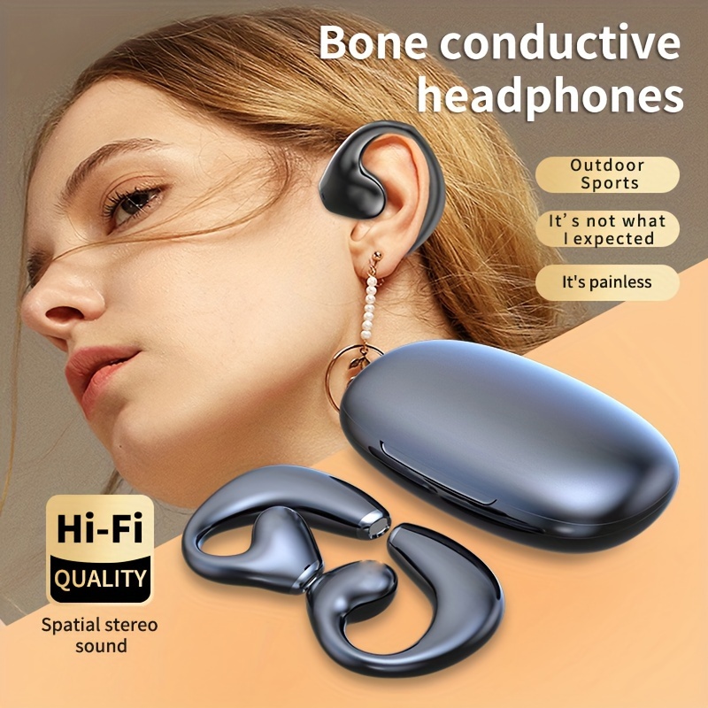 

Real Bone Conduction Wireless Headset -open Comfort, 3d Stereo Sound, Open Sound Earplugs Of Exercise And Fitness